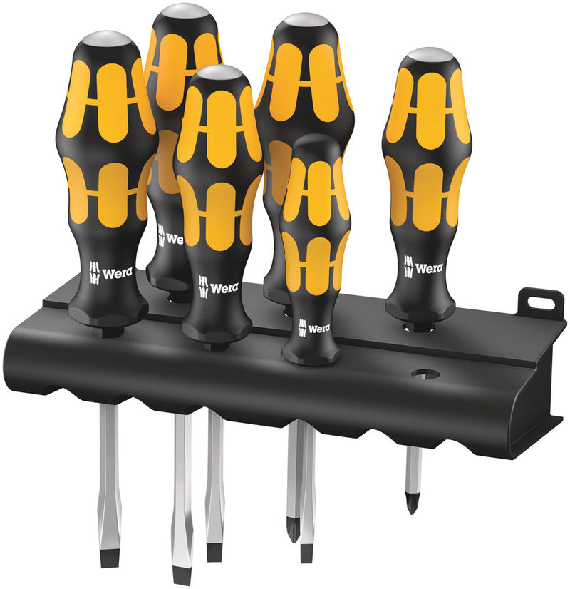 Wera 05018287001 932/918/6 Screwdriver set Kraftform Wera: Chiseldriver and rack, 6 pieces