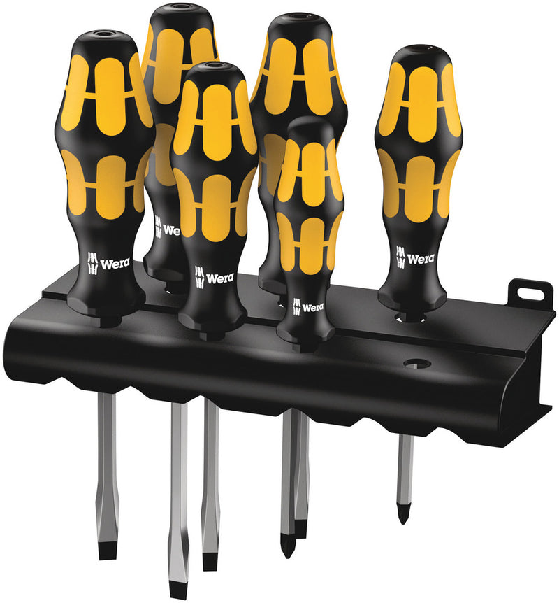 Wera 05018283001 932 S/6 Screwdriver set Kraftform Wera: Chiseldriver and rack, 6 pieces