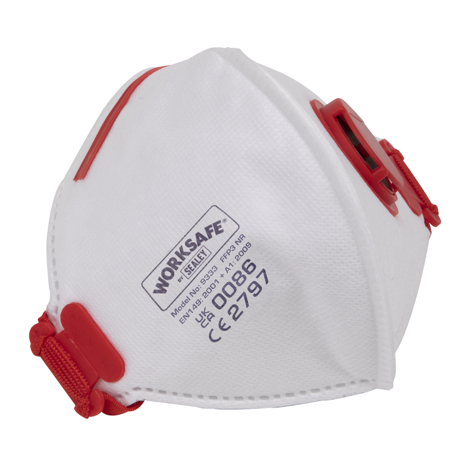 Sealey 9333/10 FFP3 Valved Fold Flat Mask - Pack of 10