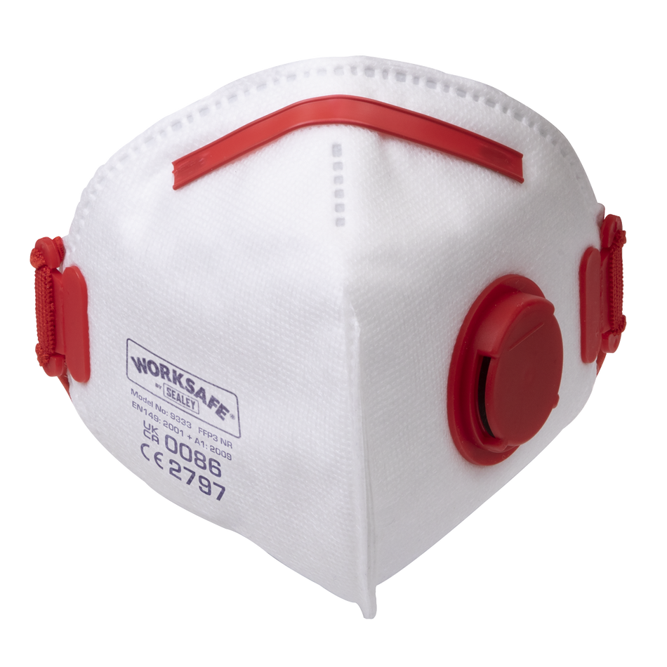 Sealey 9333/10 FFP3 Valved Fold Flat Mask - Pack of 10