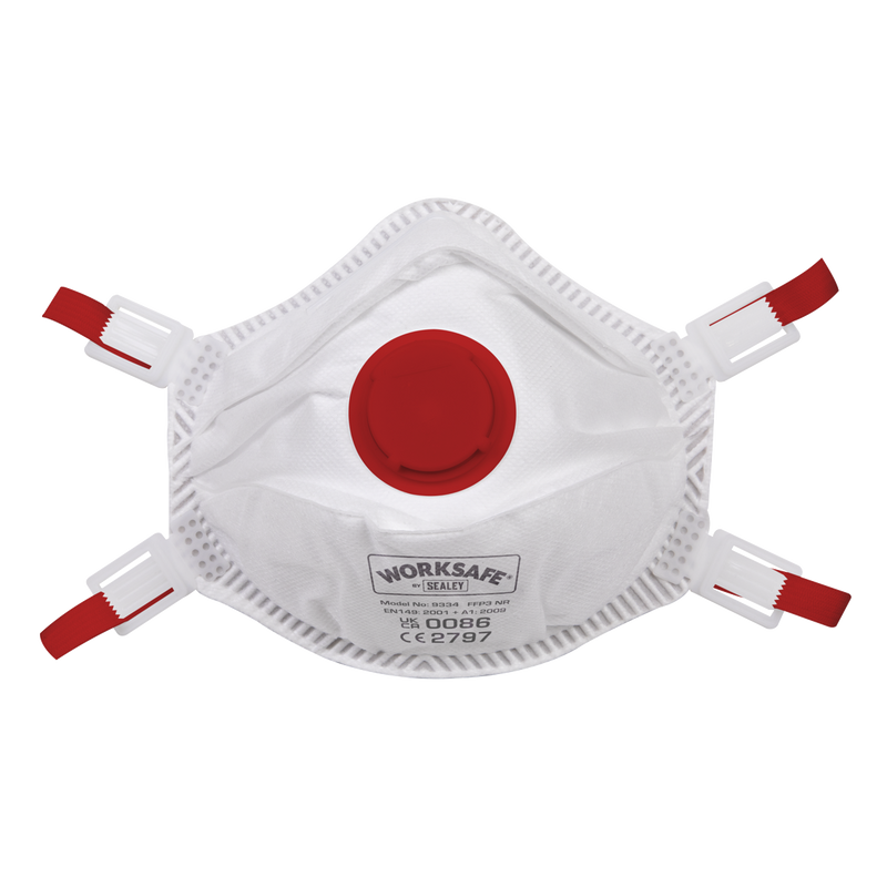 Sealey 9334/3 FFP3 Valved Cup Mask - Pack of 3