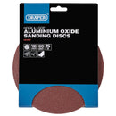 Draper 93388 Hook and Loop Aluminium Oxide Sanding Discs, 180mm, 60 Grit (Pack of 5)