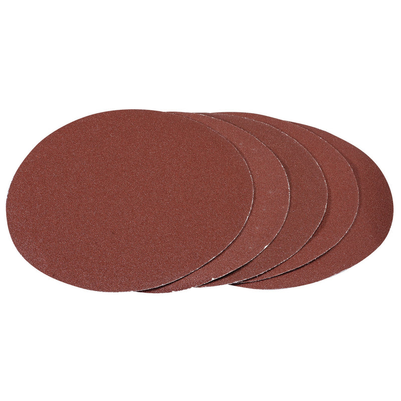 Draper 93422 Hook and Loop Aluminium Oxide Sanding Discs, 180mm, 80 Grit (Pack of 5)