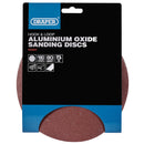 Draper 93422 Hook and Loop Aluminium Oxide Sanding Discs, 180mm, 80 Grit (Pack of 5)