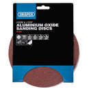 Draper 93428 Hook and Loop Aluminium Oxide Sanding Discs, 180mm, Assorted Grit (Pack of 5)