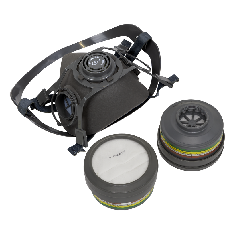 Sealey 9360/63 Half Mask with ABEK1 P2R Filter Cartridges