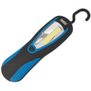 Draper 94507 COB LED Work Light with Magnetic Back and Hanging Hook, 3W, 200 Lumens, Blue, 3 x AA Batteries Supplied