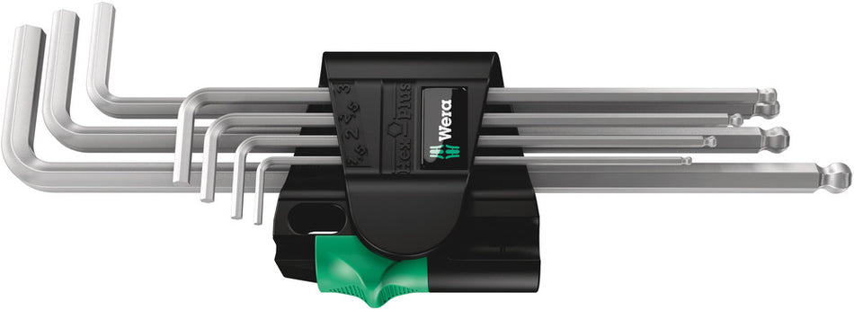 Wera 05022101001 950/7 Hex-Plus Magnet 1 Magnetic L-key set, metric, chrome-plated, 7 pieces