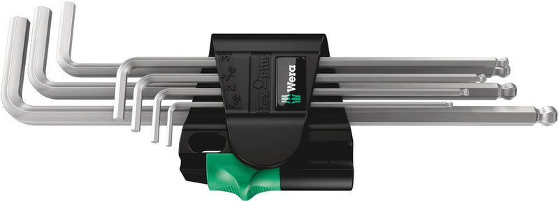 Wera 05022101001 950/7 Hex-Plus Magnet 1 Magnetic L-key set, metric, chrome-plated, 7 pieces