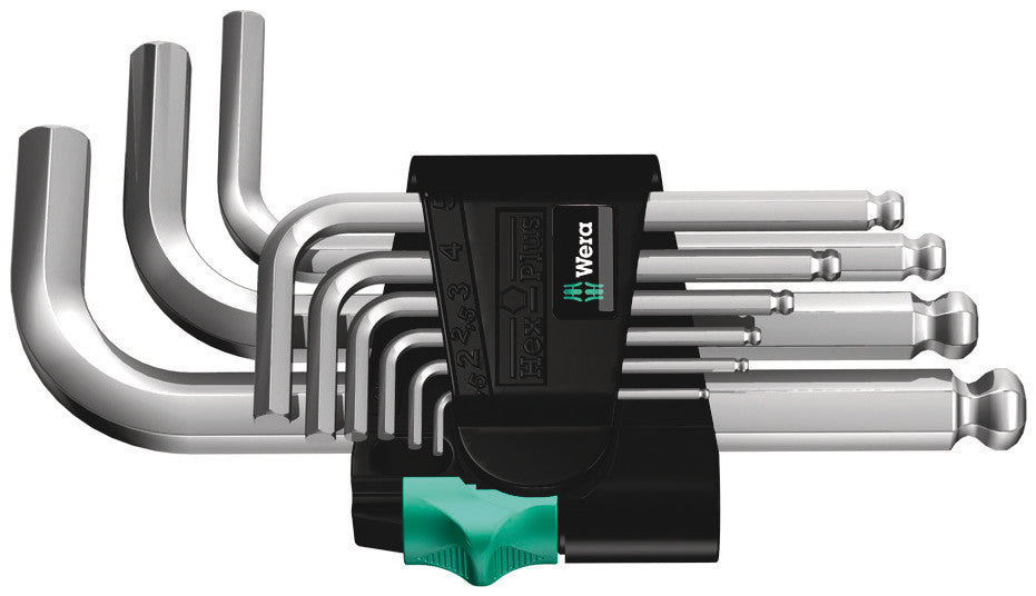 Wera 05133163001 950/9 Hex-Plus 3 L-key set, metric, chrome-plated, 9 pieces