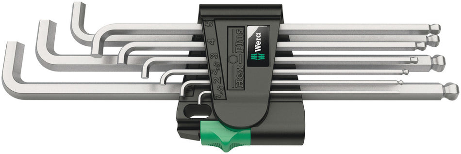 Wera 05073594001 950/9 Hex-Plus 4 L-key set, metric, chrome-plated, 9 pieces