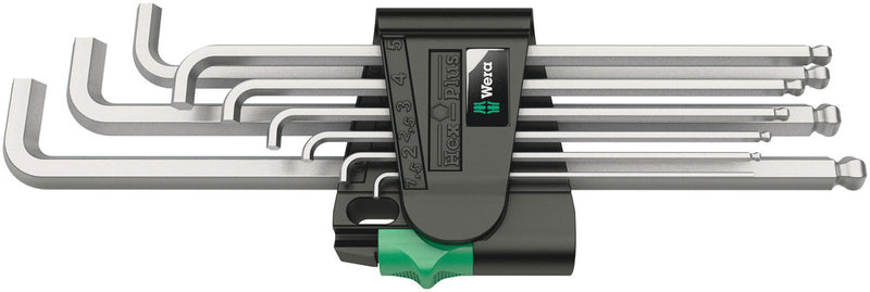Wera 05073594001 950/9 Hex-Plus 4 L-key set, metric, chrome-plated, 9 pieces