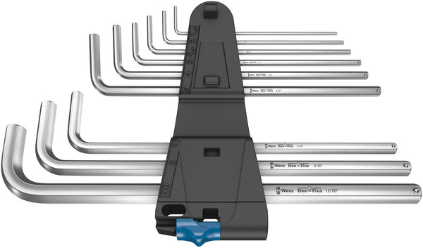 Wera 05022130001 950/9 L Hex-Plus HF 1 L-key set, metric, chrome-plated, with holding function, 9 pieces