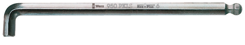 Wera 05022046001 950 PKLS L-key, metric, chrome plated, 6 x 180 mm