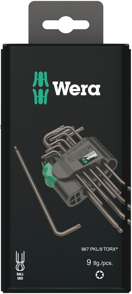 Wera 05073598001 967/9 TX 1 SB L-key set, BlackLaser, 9 pieces