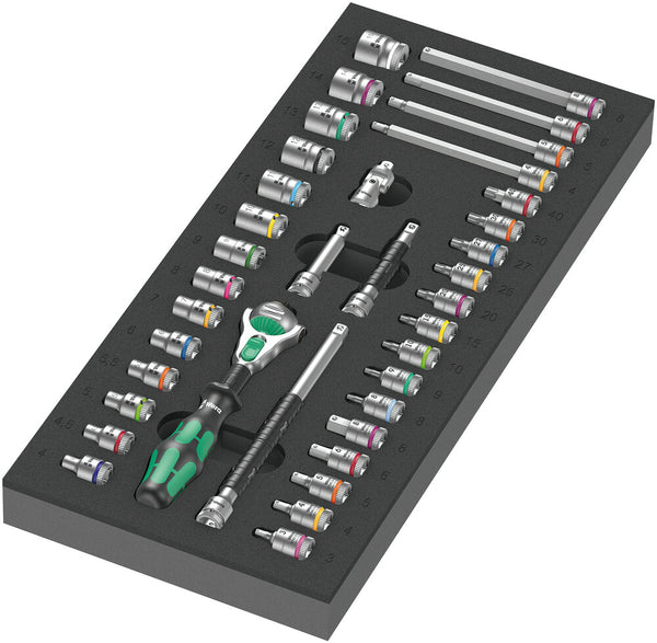 Wera 05150110001 9720 Foam insert 8000 A Zyklop 1/4" ratchet set 1, 37 pieces