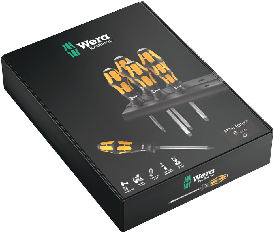 Wera 05024410001 977/6 TORXÃ‚Â® Screwdriver set Kraftform Wera: Chiseldriver and rack, 6 pieces