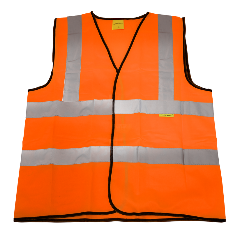 Sealey 9812l Hi-Vis Orange Waistcoat (Site and Road Use) - Large