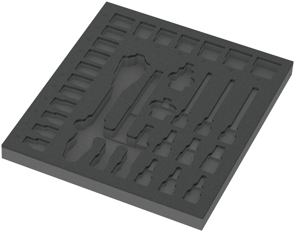Wera 05137322001 9822 Foam insert 8000 C Zyklop 1/2" ratchet set 1, empty, 344 x 30 x 392 mm