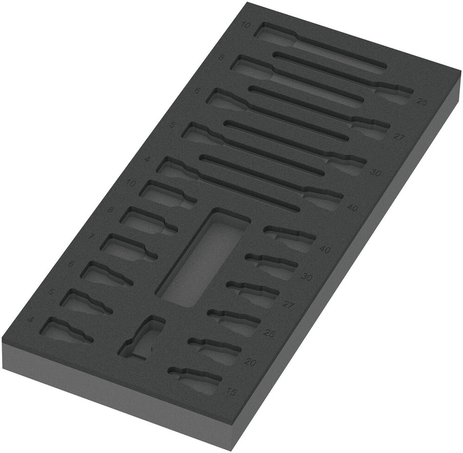 Wera 05137323001 9823 Foam insert Zyklop B 3/8" bit socket set 1, empty, 172 x 30 x 392 mm