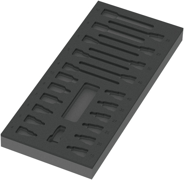 Wera 05137323001 9823 Foam insert Zyklop B 3/8" bit socket set 1, empty, 172 x 30 x 392 mm