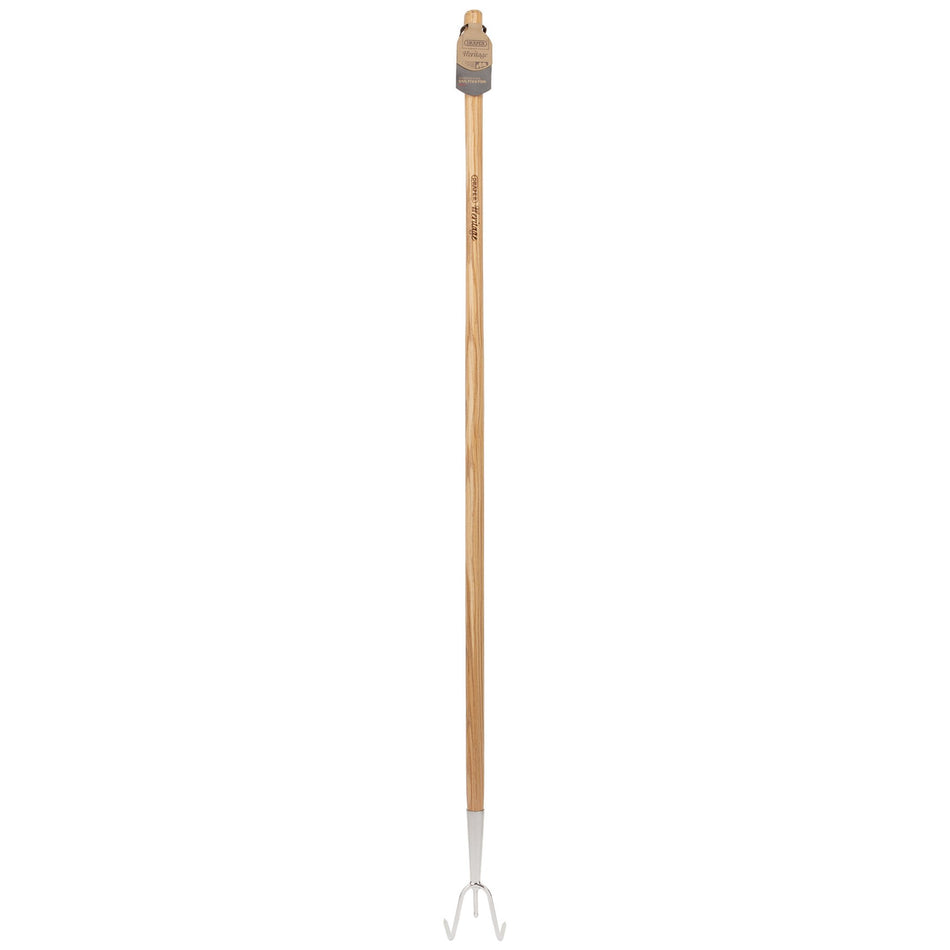 Draper 99017 Draper Heritage Stainless Steel 3 Prong Cultivator with Ash Handle