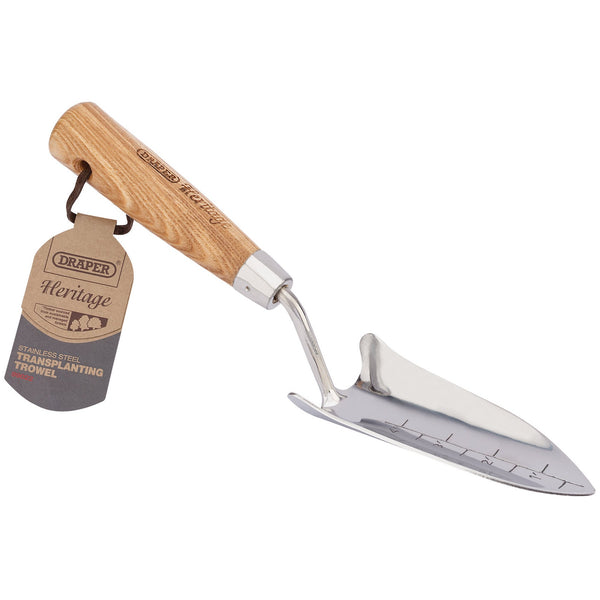 Draper 99022 Draper Heritage Stainless Steel Transplanting Trowel with Ash Handle