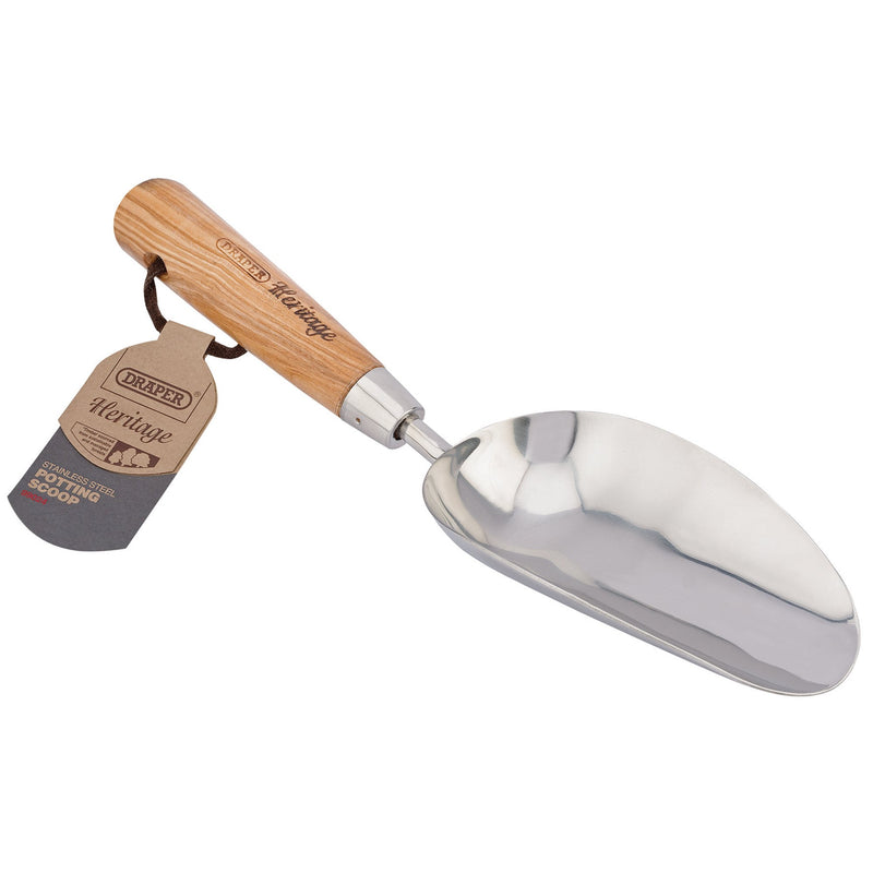 Draper 99024 Draper Heritage Stainless Steel Hand Potting Scoop with Ash Handle