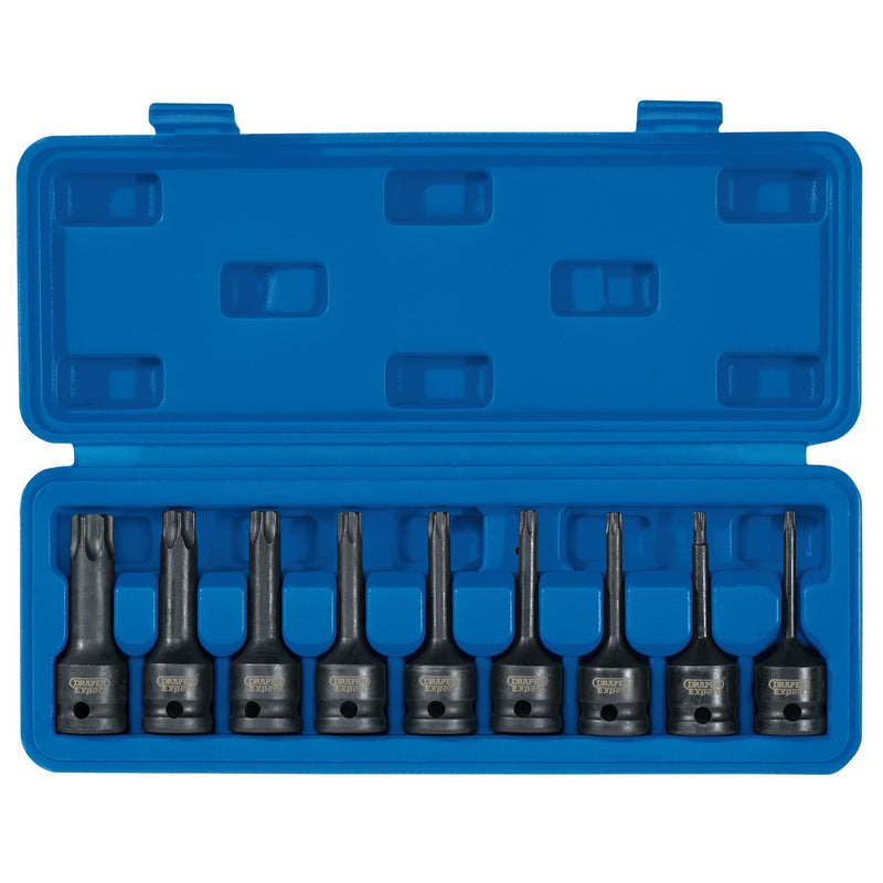 Draper 99184 Draper TX-STAR Socket Bit Set, 1/2" Sq. Dr. (9 Piece)