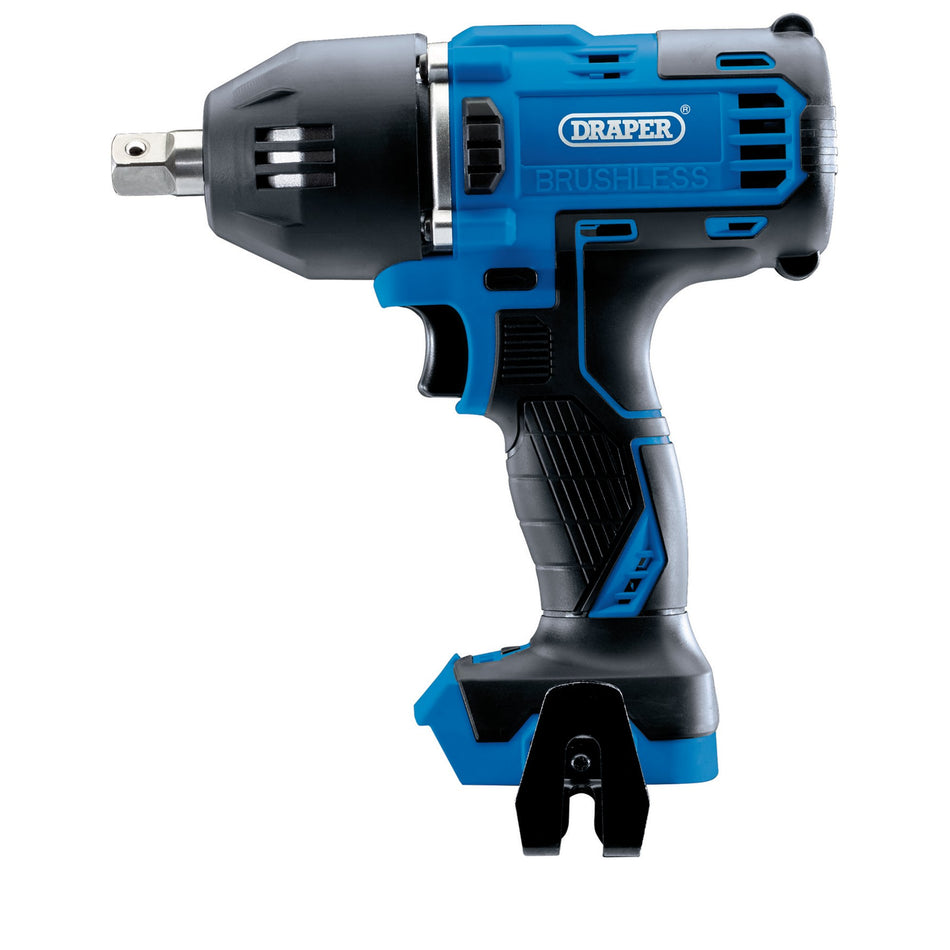 Draper 99250 D20 20V Brushless Mid-Torque Impact Wrench, 1/2" Sq. Dr., 400Nm (Sold Bare)