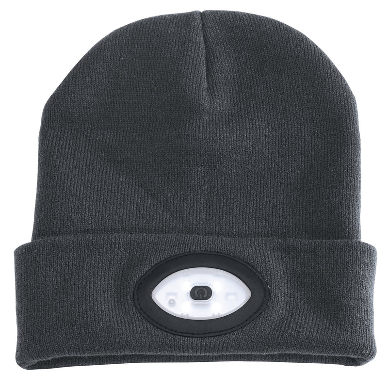 Draper 99522 Beanie Hat with Rechargeable Torch, One Size, 1W, 100 Lumens, Grey