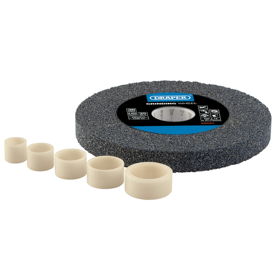 Draper 99564 Aluminium Oxide Bench Grinding Wheel, 150 x 16mm, 36 Grit