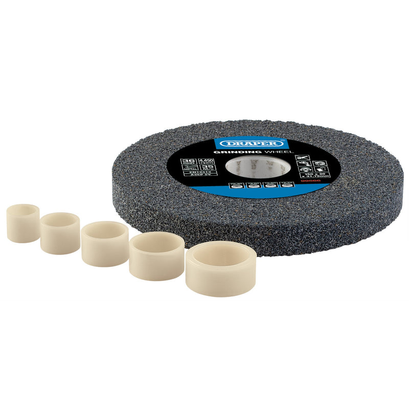 Draper 99566 Aluminium Oxide Bench Grinding Wheel, 150 x 20mm, 36 Grit