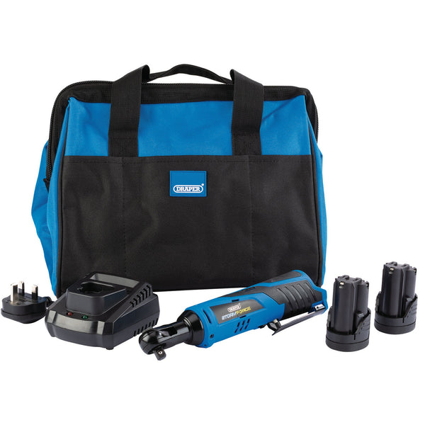 Draper 99716 Draper Storm Force&#174; 10.8V Power Interchange Reversible Ratchet Kit, 2 x 1.5Ah Batteries, 1 x Charger, 1 x Bag