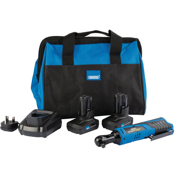 Draper 99720 Draper Storm Force&#174; 10.8V Power Interchange Reversible Ratchet Kit, 2x 4Ah Batteries, 1 x Charger, 1 x Bag