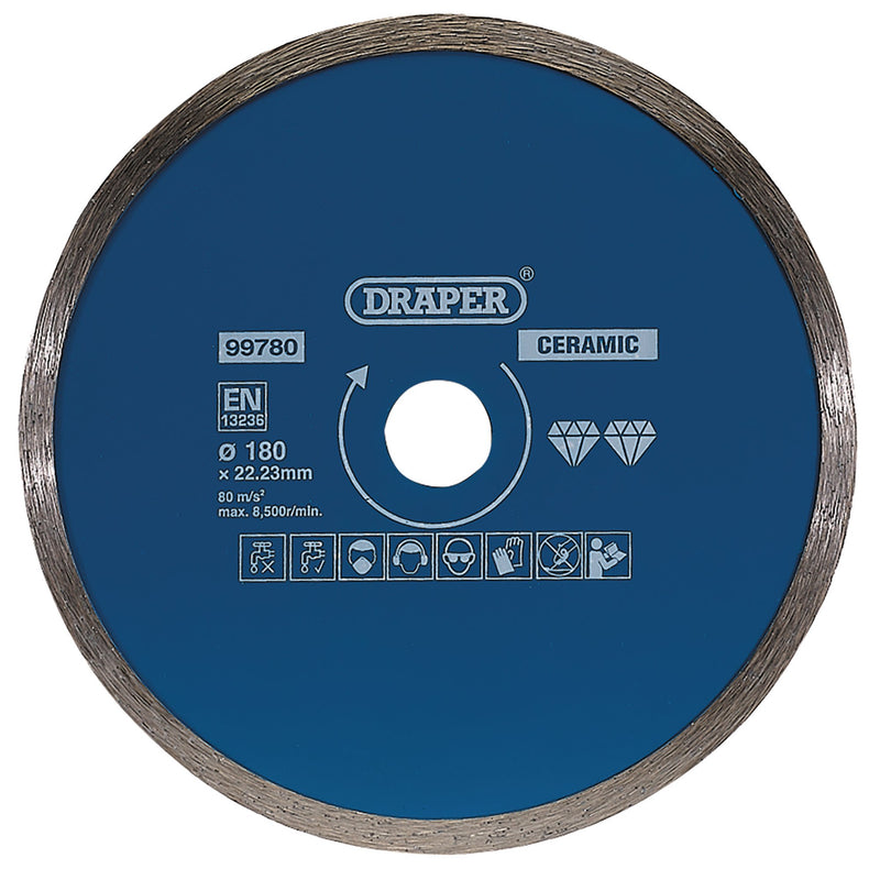 Draper 99780 Continuous Diamond Blade, 180mm