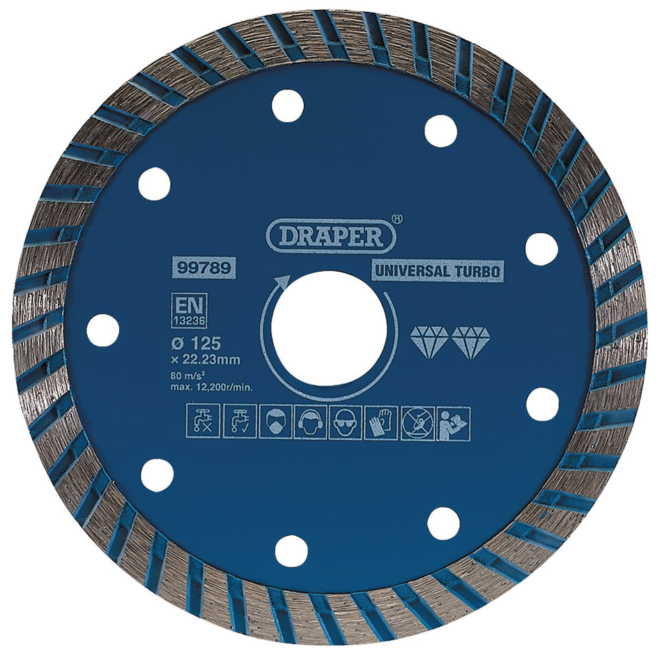 Draper 99789 Turbo Diamond Blade, 125mm