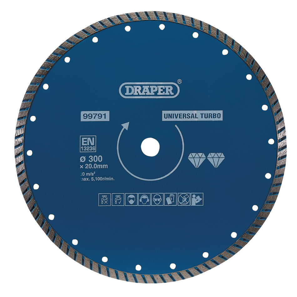 Draper 99791 Turbo Diamond Blade, 300mm