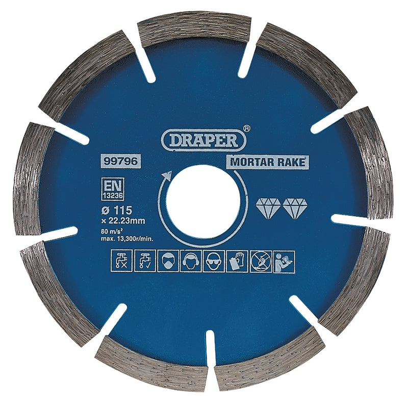 Draper 99796 Mortar Raking Diamond Blade, 115mm
