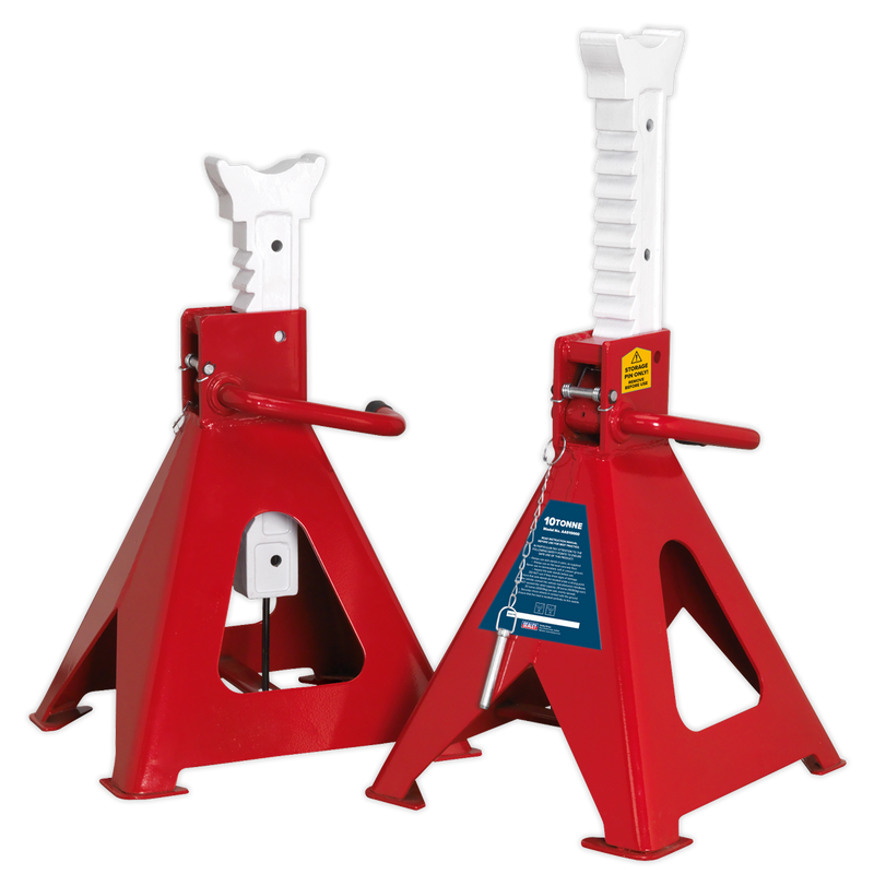 Sealey AAS10000 Auto Rise Ratchet Axle Stands (Pair) 10tonne Capacity per Stand