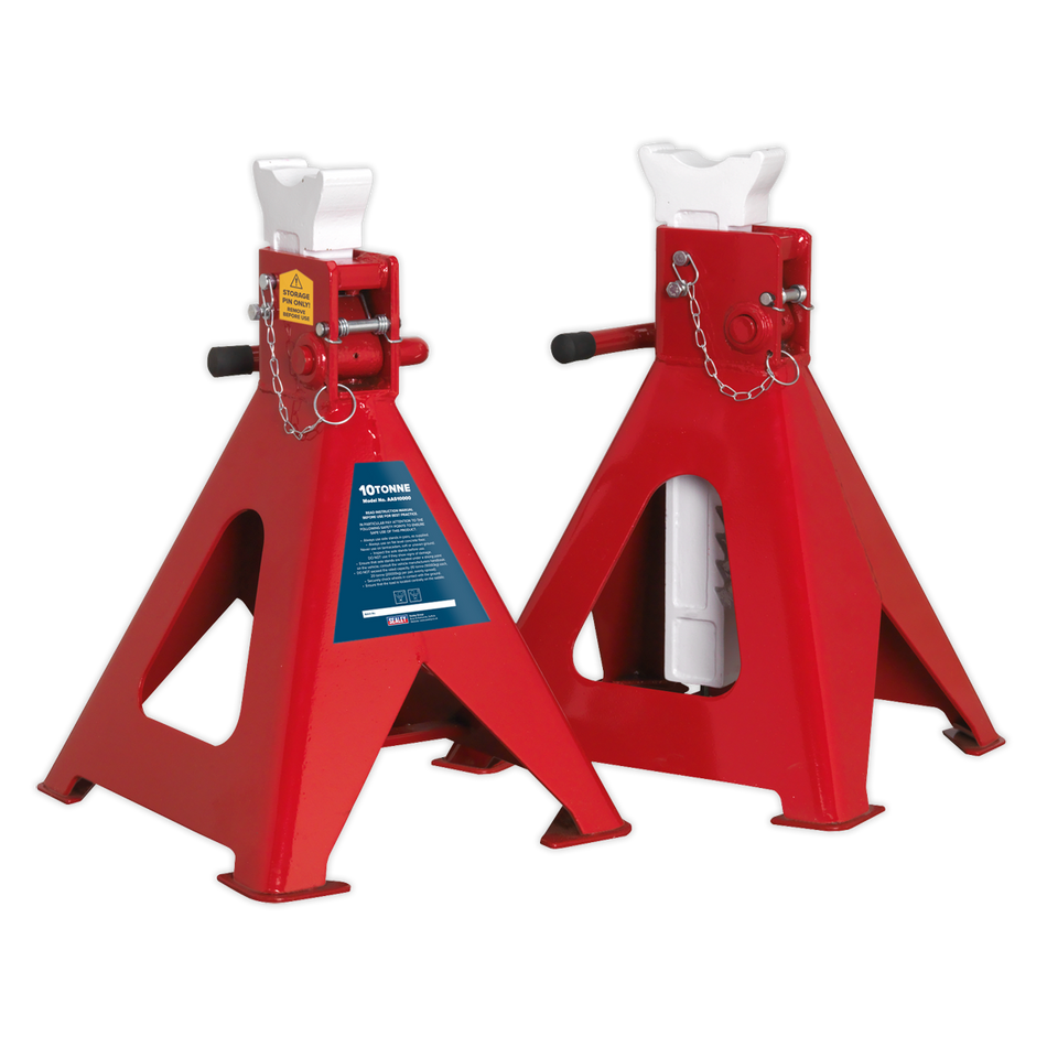 Sealey AAS10000 Auto Rise Ratchet Axle Stands (Pair) 10tonne Capacity per Stand