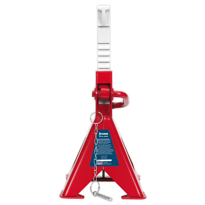 Sealey AAS3000 Auto Rise Ratchet Axle Stands (Pair) 3tonne Capacity per Stand