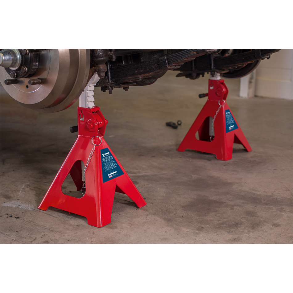 Sealey AAS5000 Auto Rise Ratchet Axle Stands (Pair) 5tonne Capacity per Stand