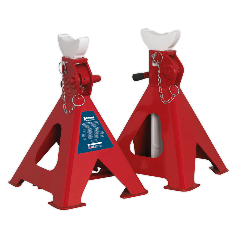 Sealey AAS5000 Auto Rise Ratchet Axle Stands (Pair) 5tonne Capacity per Stand