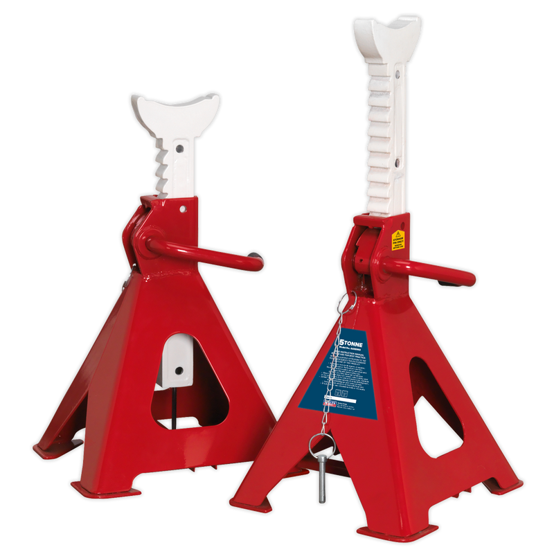 Sealey AAS5000 Auto Rise Ratchet Axle Stands (Pair) 5tonne Capacity per Stand