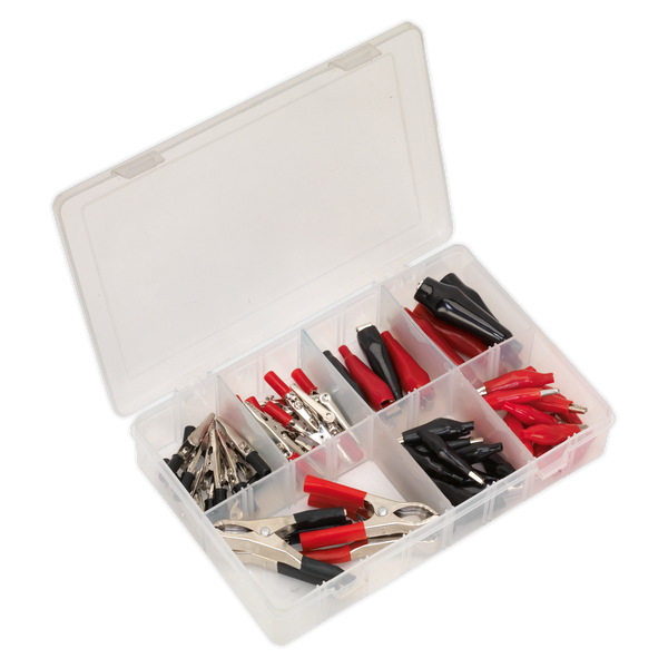 Sealey AB023CA 60pc Crocodile Clip Assortment - Black & Red