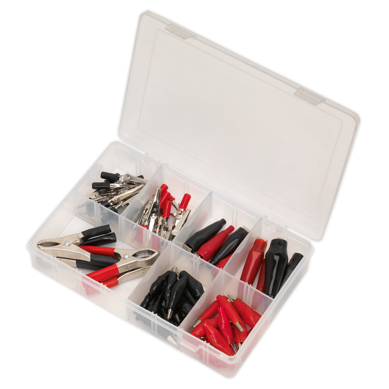 Sealey AB023CA 60pc Crocodile Clip Assortment - Black & Red