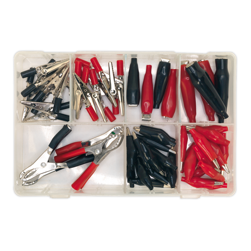 Sealey AB023CA 60pc Crocodile Clip Assortment - Black & Red