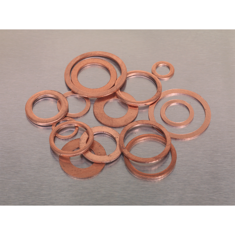 Sealey AB027CW 250pc Diesel Injector Copper Washer Assortment - Metric