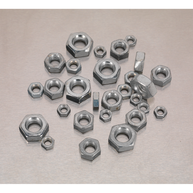 Sealey AB028SN 370pc Steel Nut Assortment DIN 934 - M5-M10